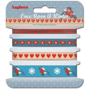 Wstążka dekoracyjna ScrapBerry's Once Upon a Winter, 4szt